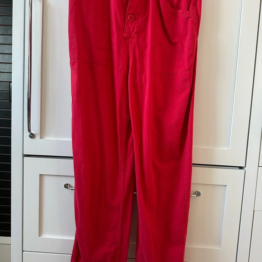 Pistola Women's Red Button-Down Jumpsuit, Size Medium - Picture 3 of 5